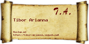 Tibor Arianna névjegykártya